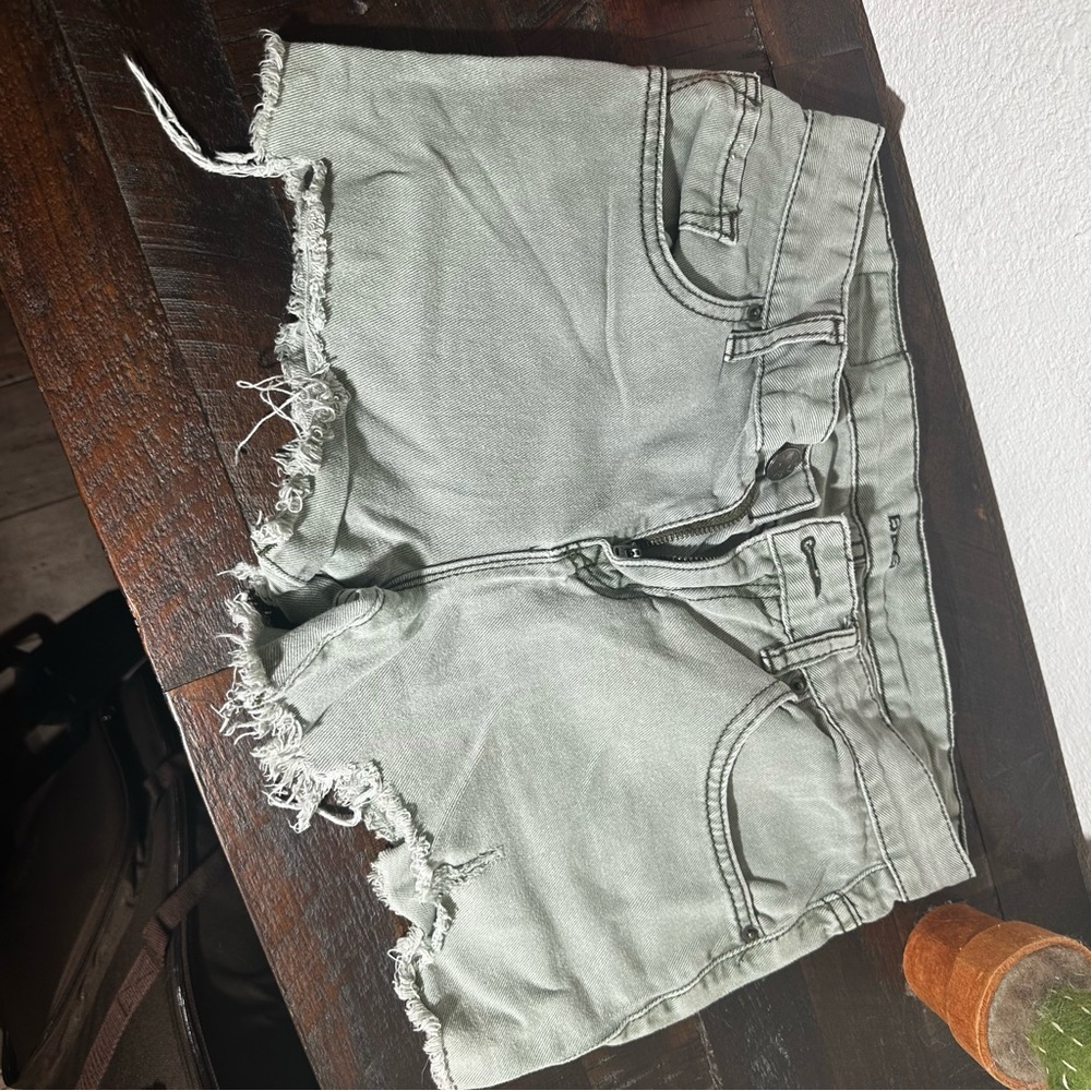 Stylish light green Women's Denim Shorts